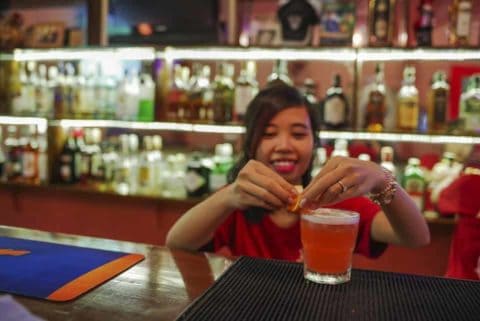 Hoa serving Signature Cocktails at The Rabbit Hole Irish Bar | Live Music & Sports Bar Phu Quoc Vietnam