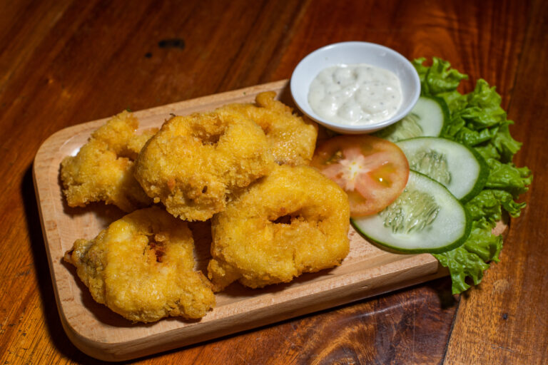 fried calamari with homemade tartar and lemon wedges at the Rabbit Hole Irish Sports Bar